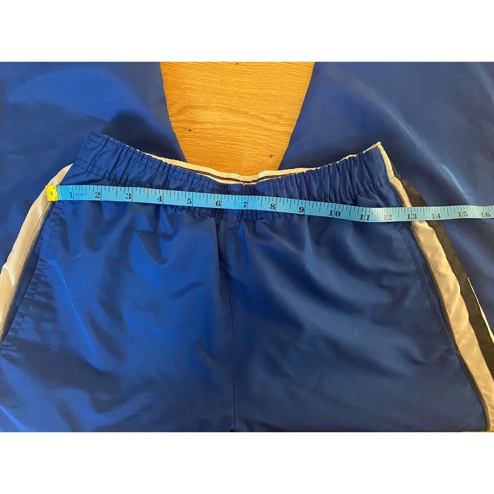 Old Navy Boys SZ LRG Blue White Ankle Zip Pants White Stripe Basketball Pants